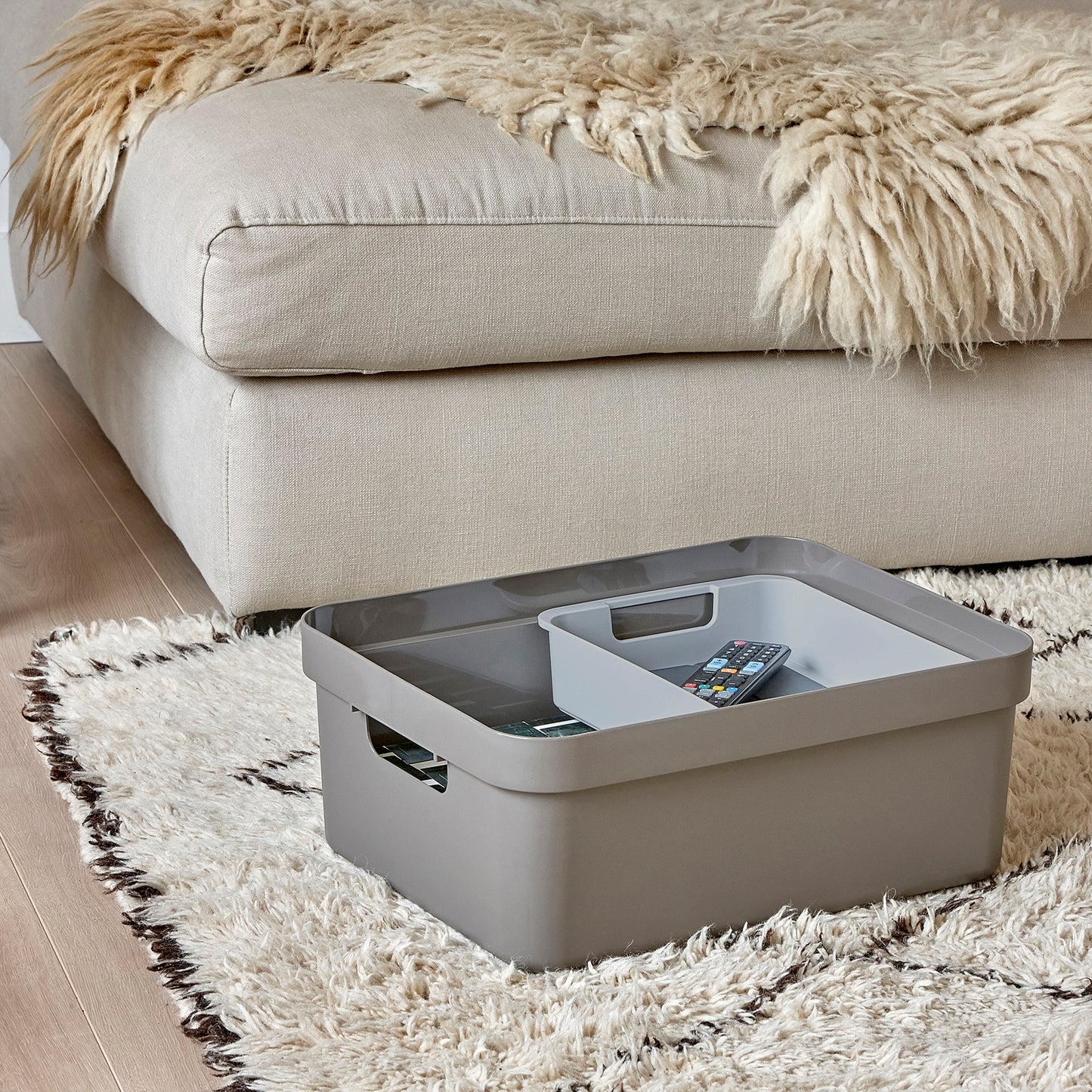 Sigma Home Storage Box 13L - Light Grey - The Organised Store