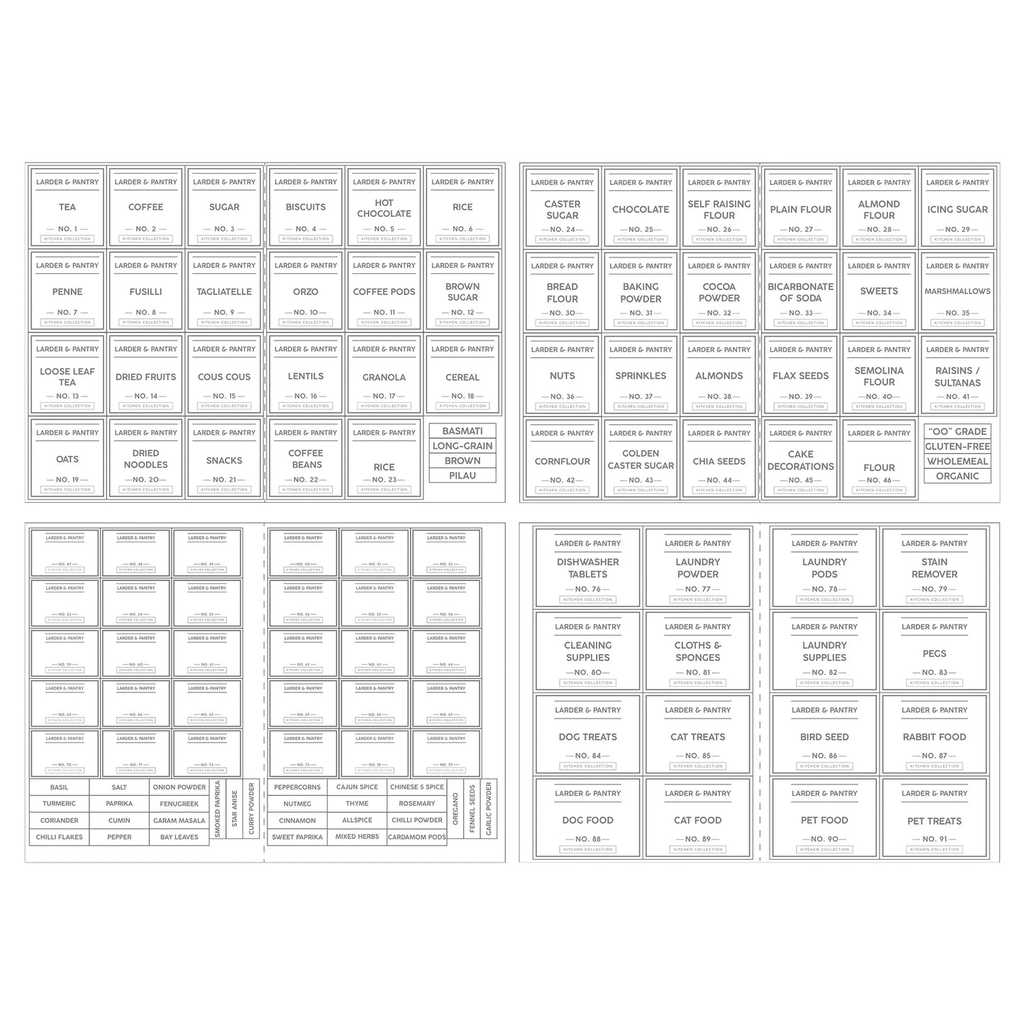 Set Of 4 Pantry Labels