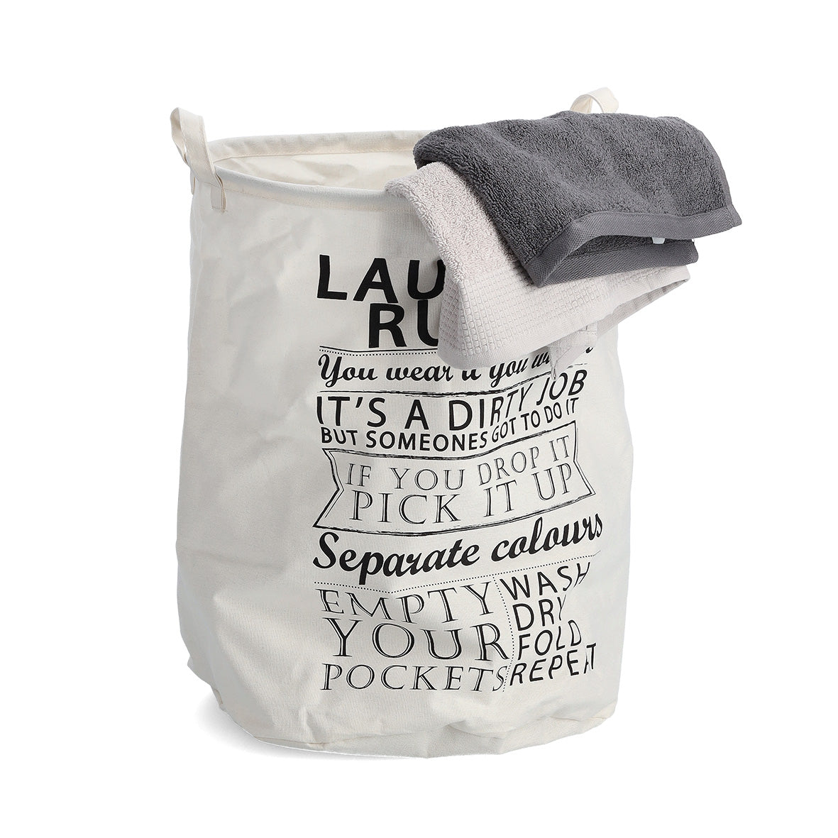 Laundry Hamper "Laundry Rules", Canvas