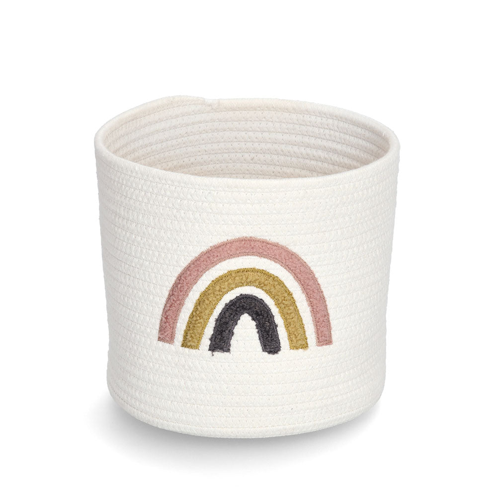 Storage Basket Rainbow, Cotton/Polyester - White