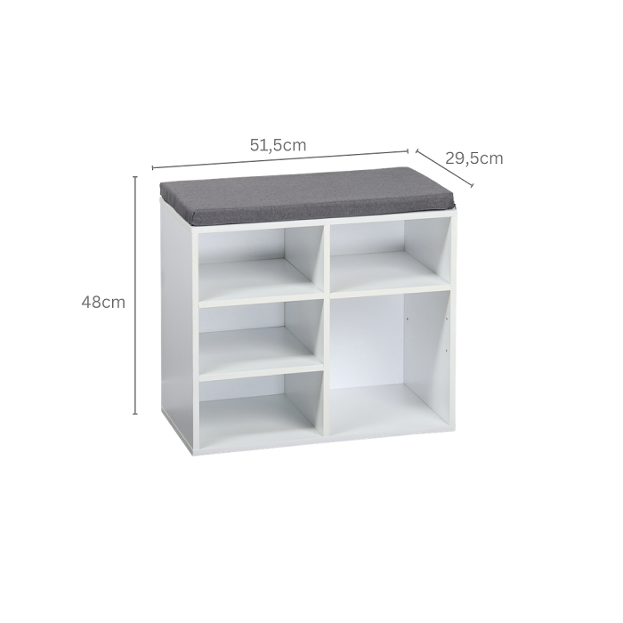Shoe Cabinet Cushion White Small