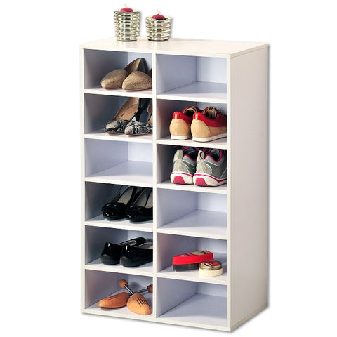 Shoe Cupboard White Finish- Holds 18 Pairs