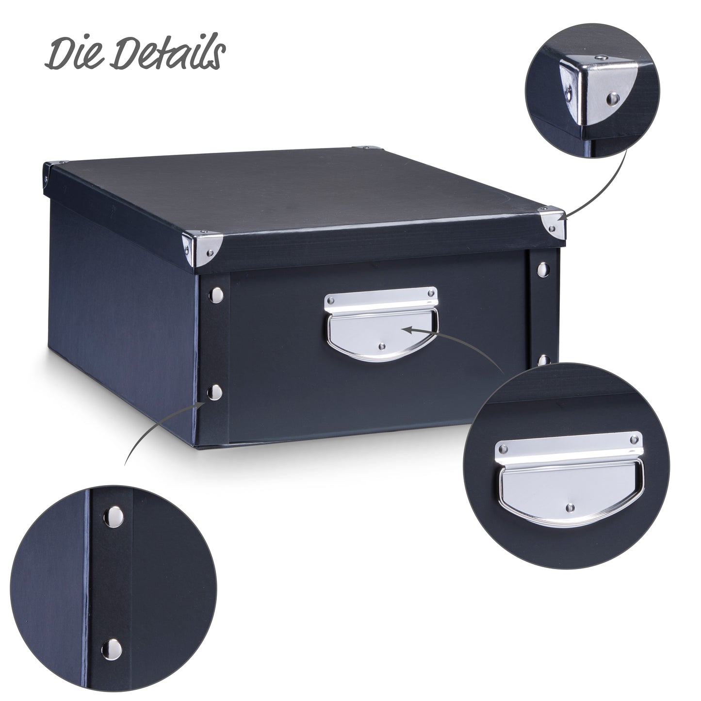 Storage Box, Cardboard, Black - Various Sizes