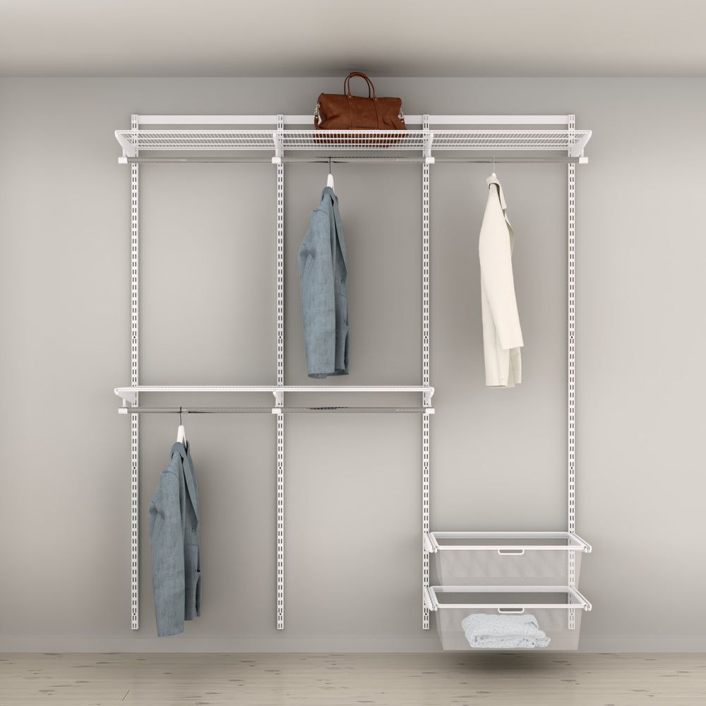 Closet Solution- Double Hanging with Shelves & DrawersW: 1862 mm
