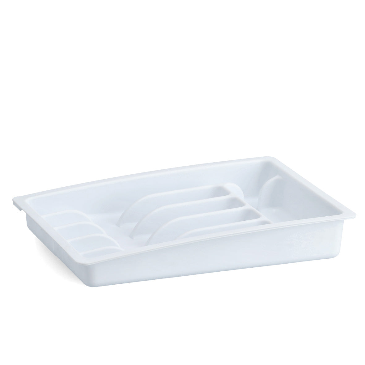 Cutlery Box, Extendable, Plastic, White - The Organised Store