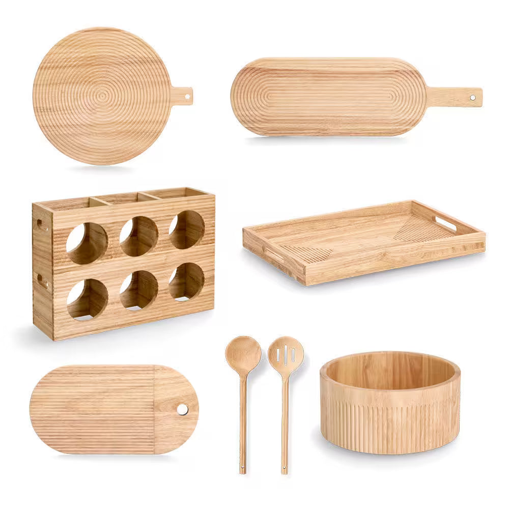 Wine Rack For 6 Bottles, Rubberwood