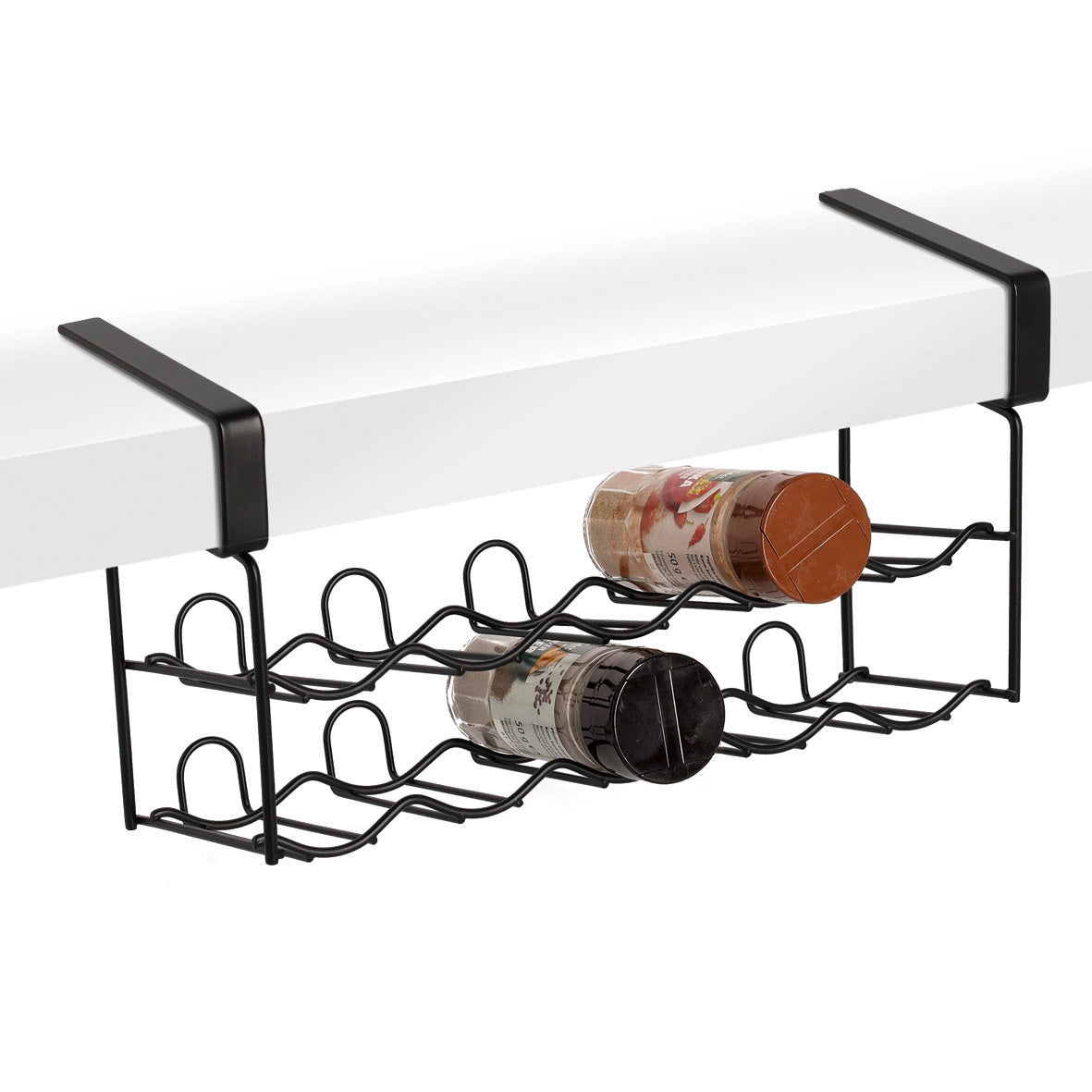 Metal Spice Jar Holder-Black