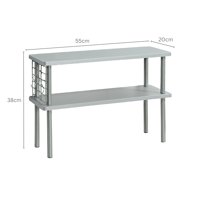 Kitchen Shelf With 2 Levels Grey