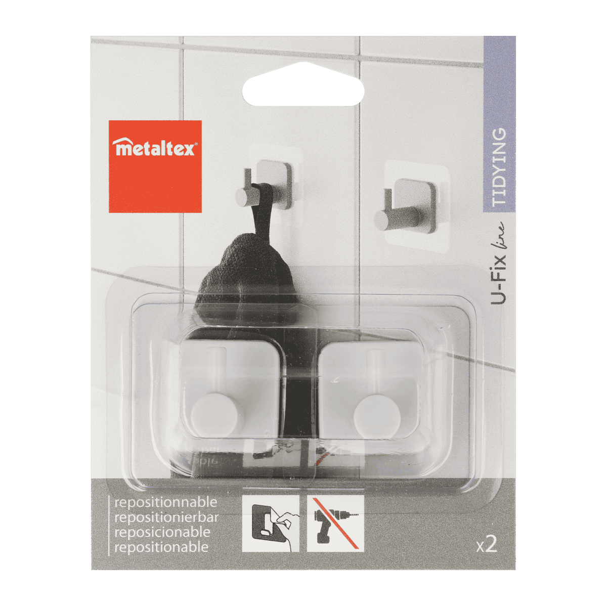 U-FixLine -Set 2 Repositionable Hooks