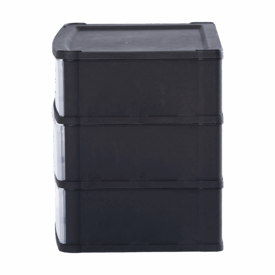 Organise Drawers Medium 3D Black/Clear