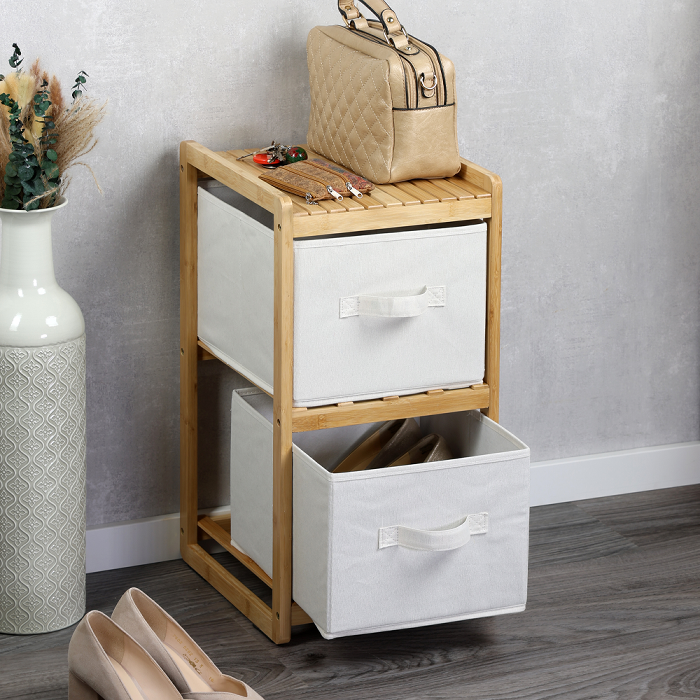 Shelf With 2 Boxes Bamboo