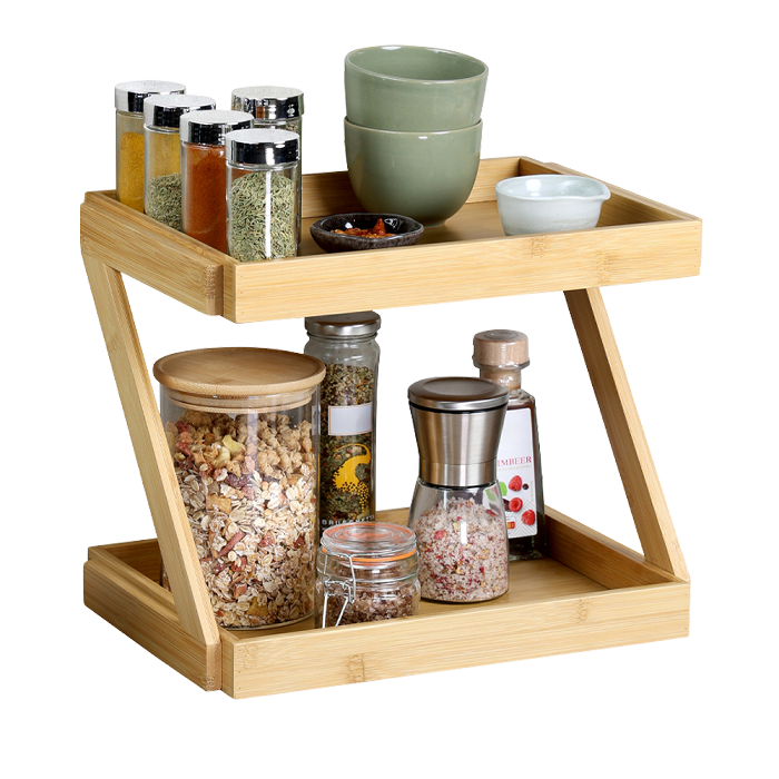 Kitchen Shelf- Two Tier- Sapce Saver- Bamboo