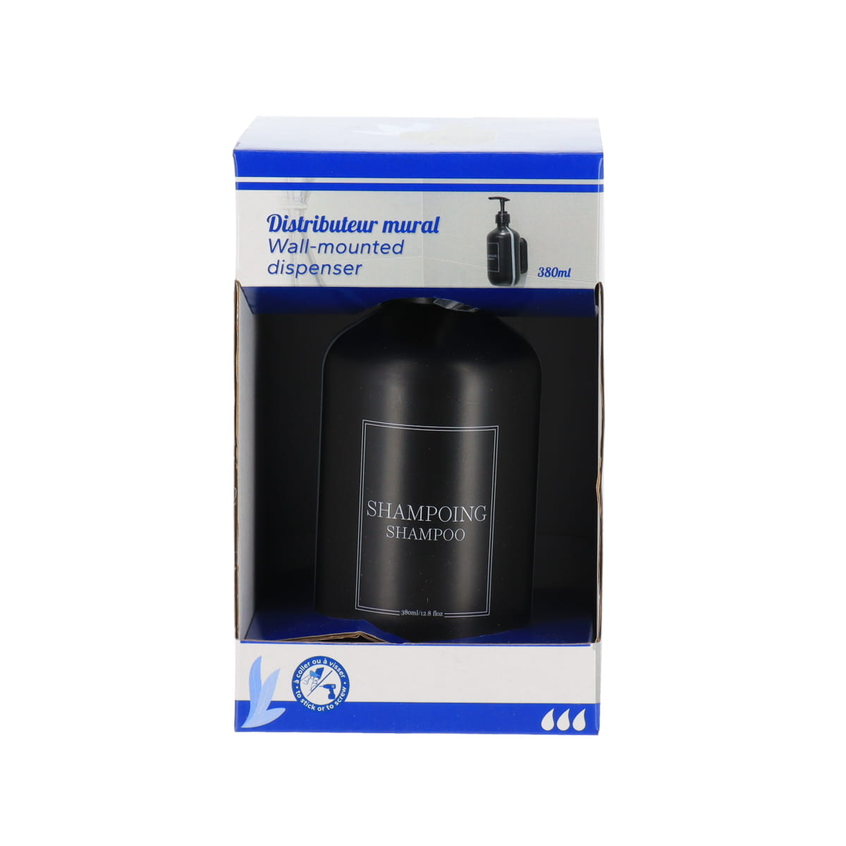 Shower Gel Dispenser- Plastic with Wall Support