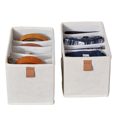 Fabric Wardrobe Organiser - Set of 5 - Cream