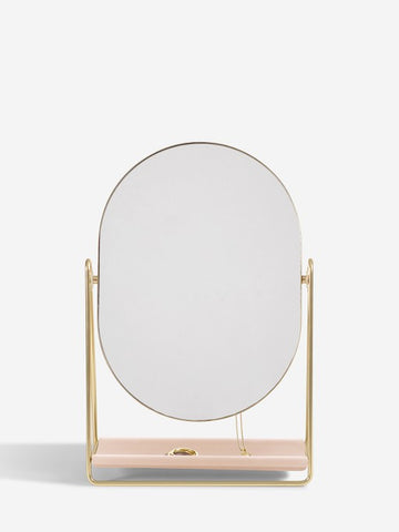 Dressing Table Mirror & Jewellery Stand - White & Silver Mirror