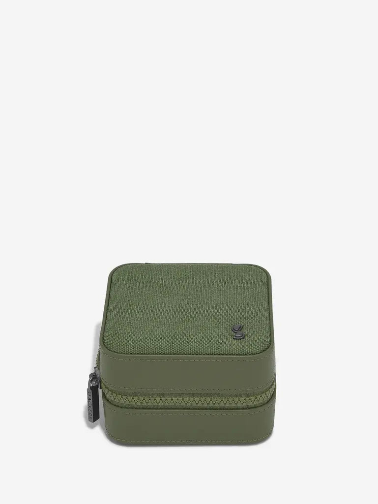 Green Canvas Watch & Jewellery Box
