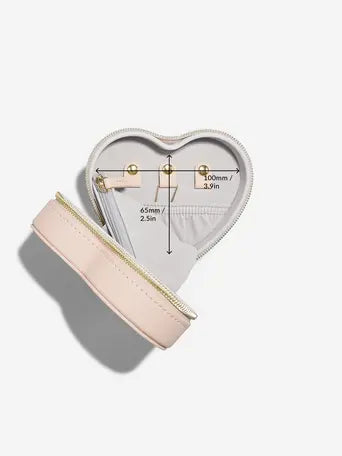 Heart Jewellery Box - Blush Pink Raffia
