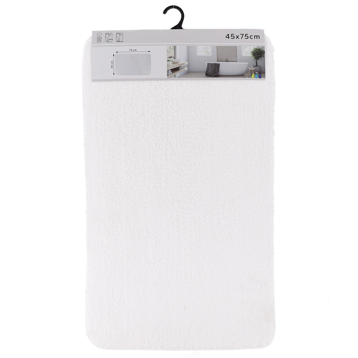 Soft Microfiber Mat 45cm x 75cm - Latex Back - White