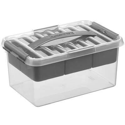 Sewing Box With Tray 6L - White/Blue