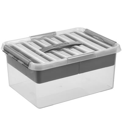Q-Line Storage Box - 4 Compartments - Transparent