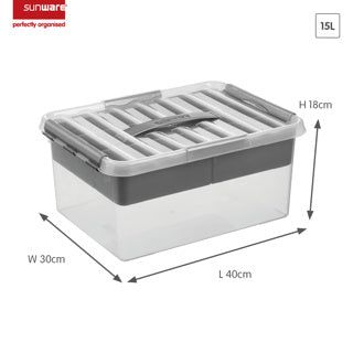 Q-LIne Multibox 15L - Transparent Metallic