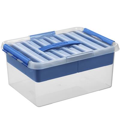 Sewing Box With Tray 6L - White/Blue