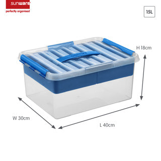Q-Line Multibox 15L - Transparent Blue - The Organised Store