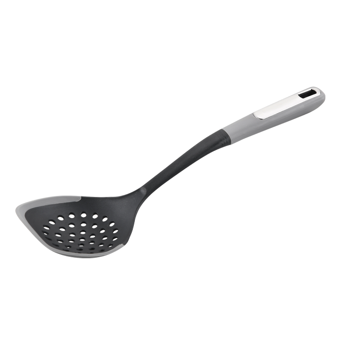 Cooking Spoon Plastic Grey Round With