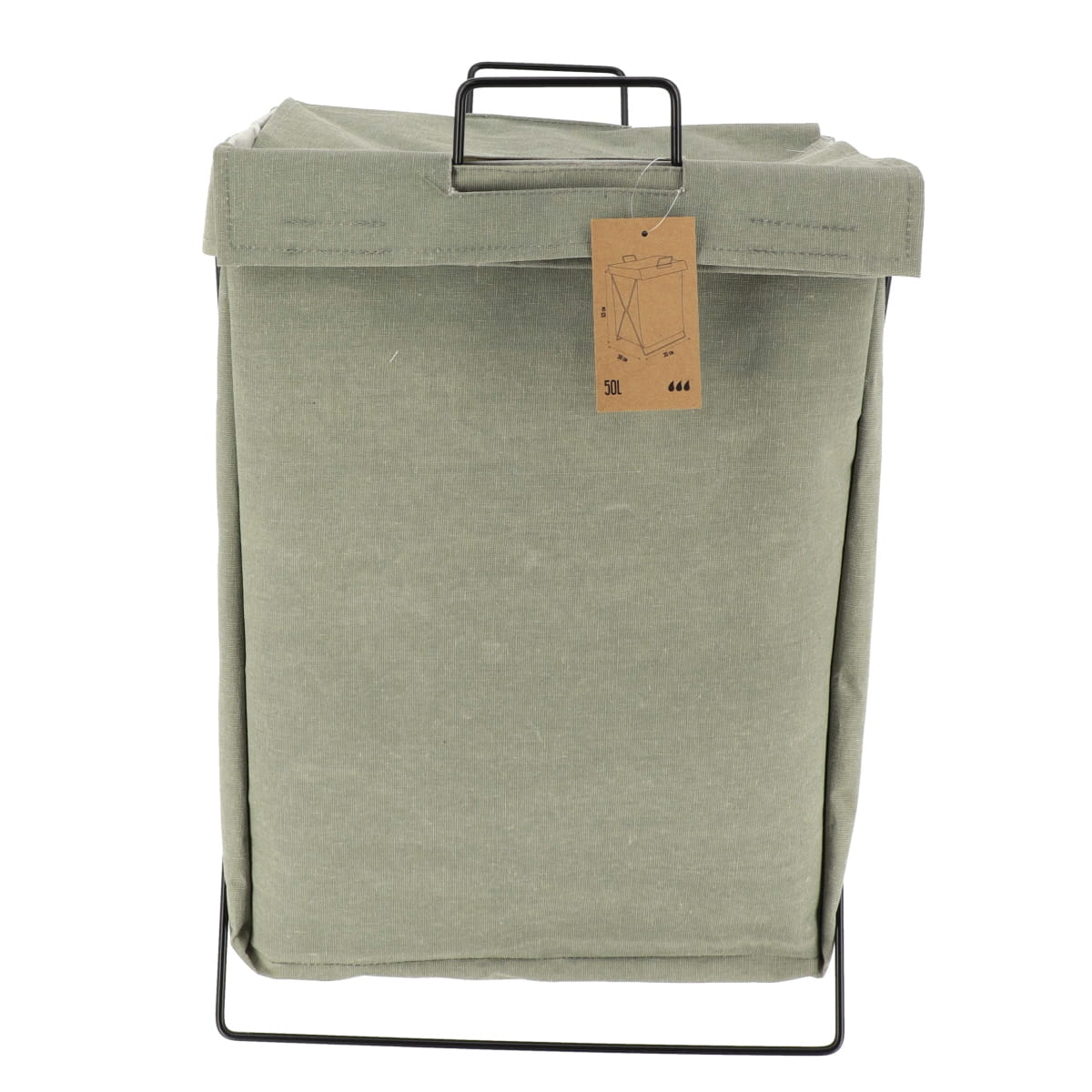 Foldable Laundry Basket With Metal Structure - 50L - Sea Green