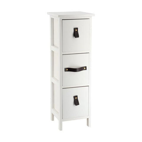 Paulownia Furniture - 4 Drawers With Handles - White/Natural