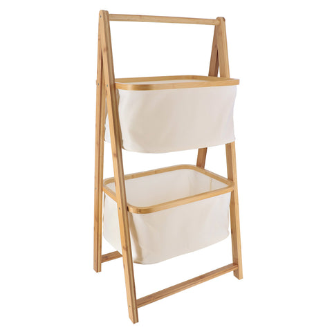 Slim MDF White Furniture - 1 Shelf And 3 Waved Paper Baskets - White/Grey Baskets