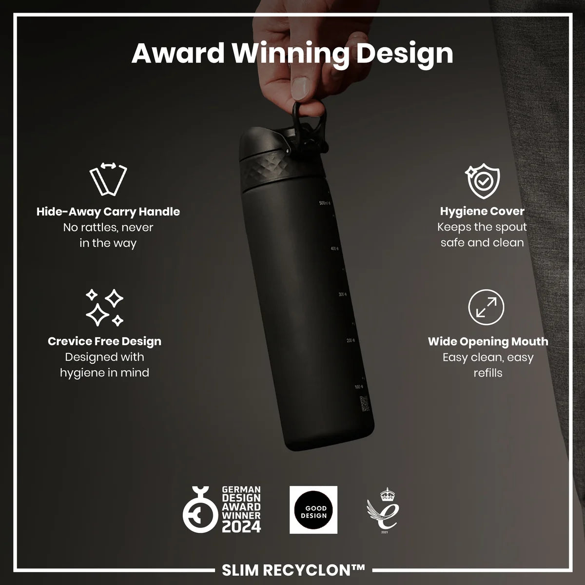 Ion8 Slim Water Bottle-Various - 500ml