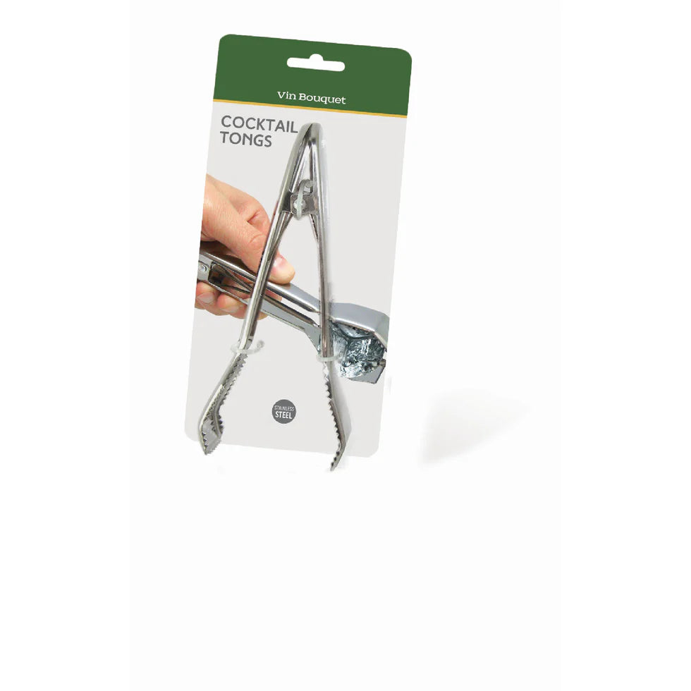 Stainless Steel Cocktail Tongs- with Clip
