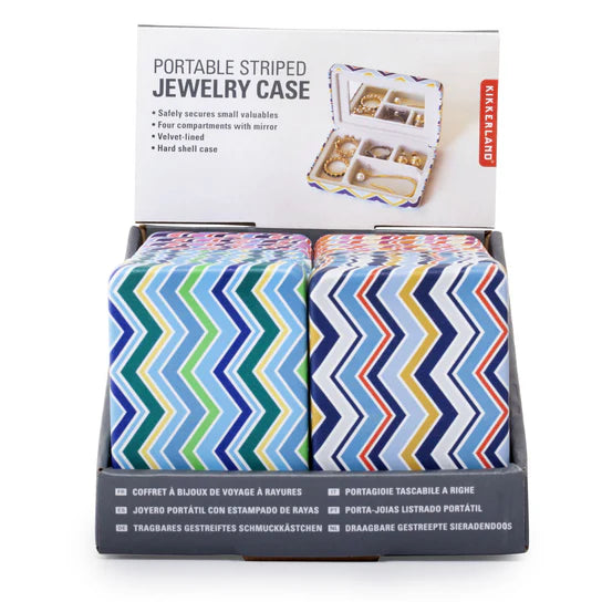 PORTABLE STRIPED JEWELRY CASE