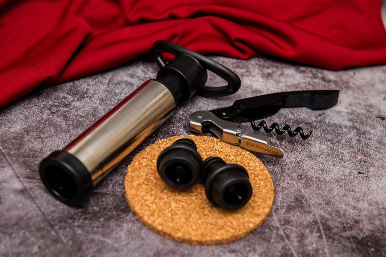 Two-Stage Corkscrew and Vacuum Pump Set