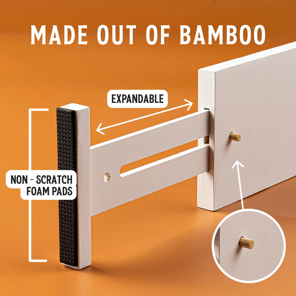 Bamboo Drawer Divider - 4 pack - The Organised Store