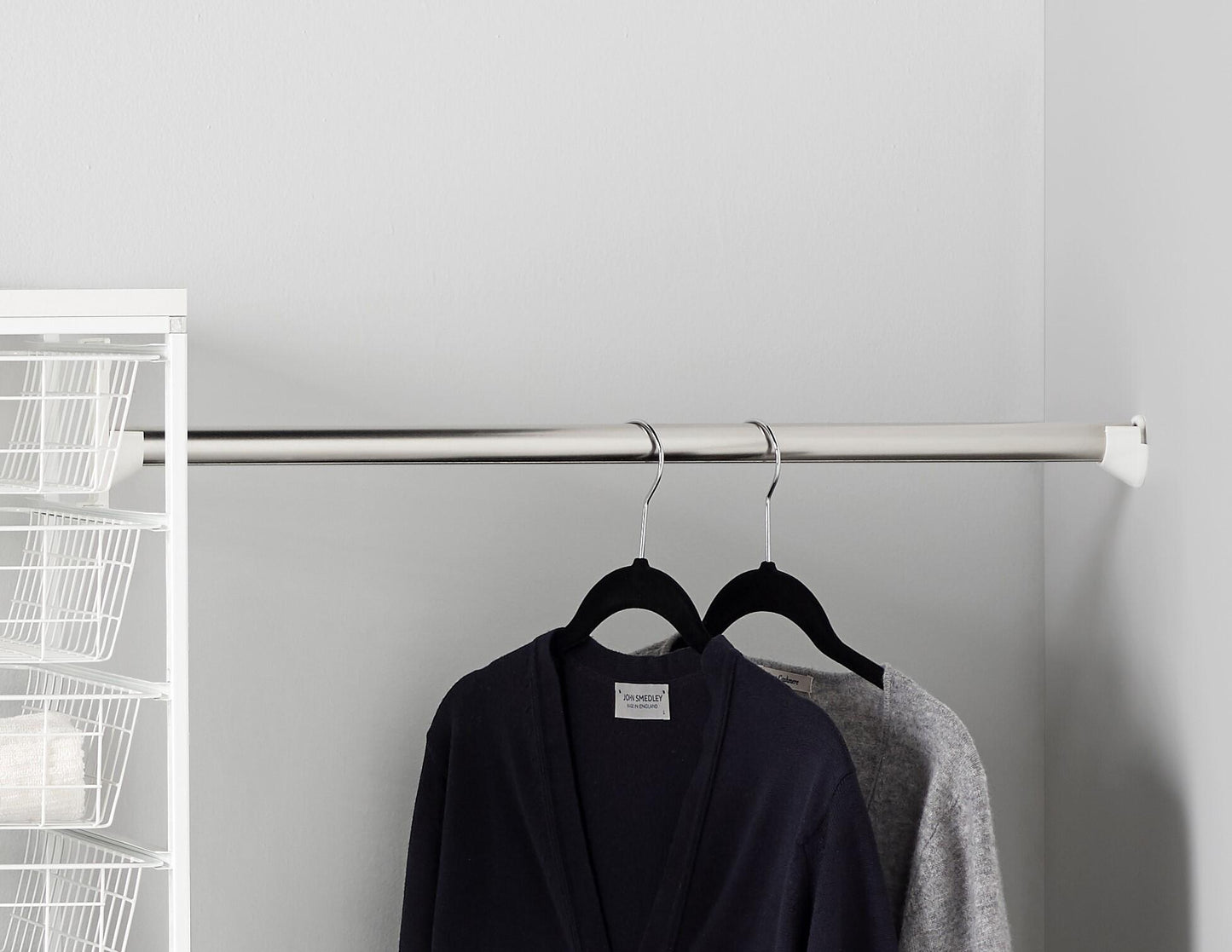 Closet Rod Holder Frame-Wall White: Pair