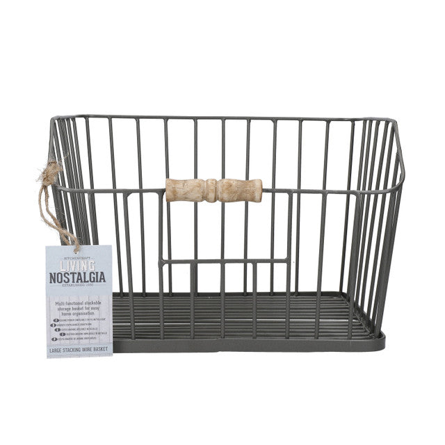 KitchenCraft Living Nostalgia Large Stackable Wire Storage Basket