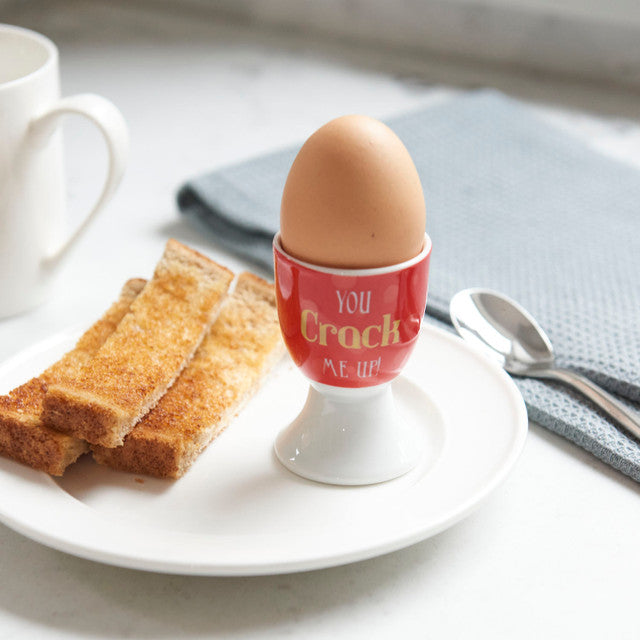 Porcelain 'You crack me up' Egg Cup