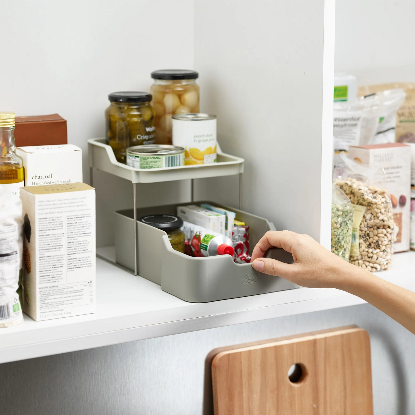 Two-Tier Duo Cabinet Organiser with Drawer