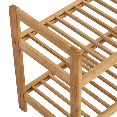 Shoe Rack With 2 Shelves, Bamboo