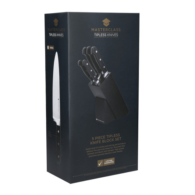 MasterClass Tipless Knife Block, 5 Piece Set