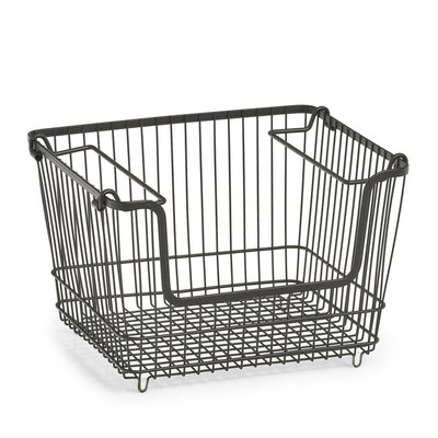 Stackable Storage Basket, Metal - Black - Various Sizes