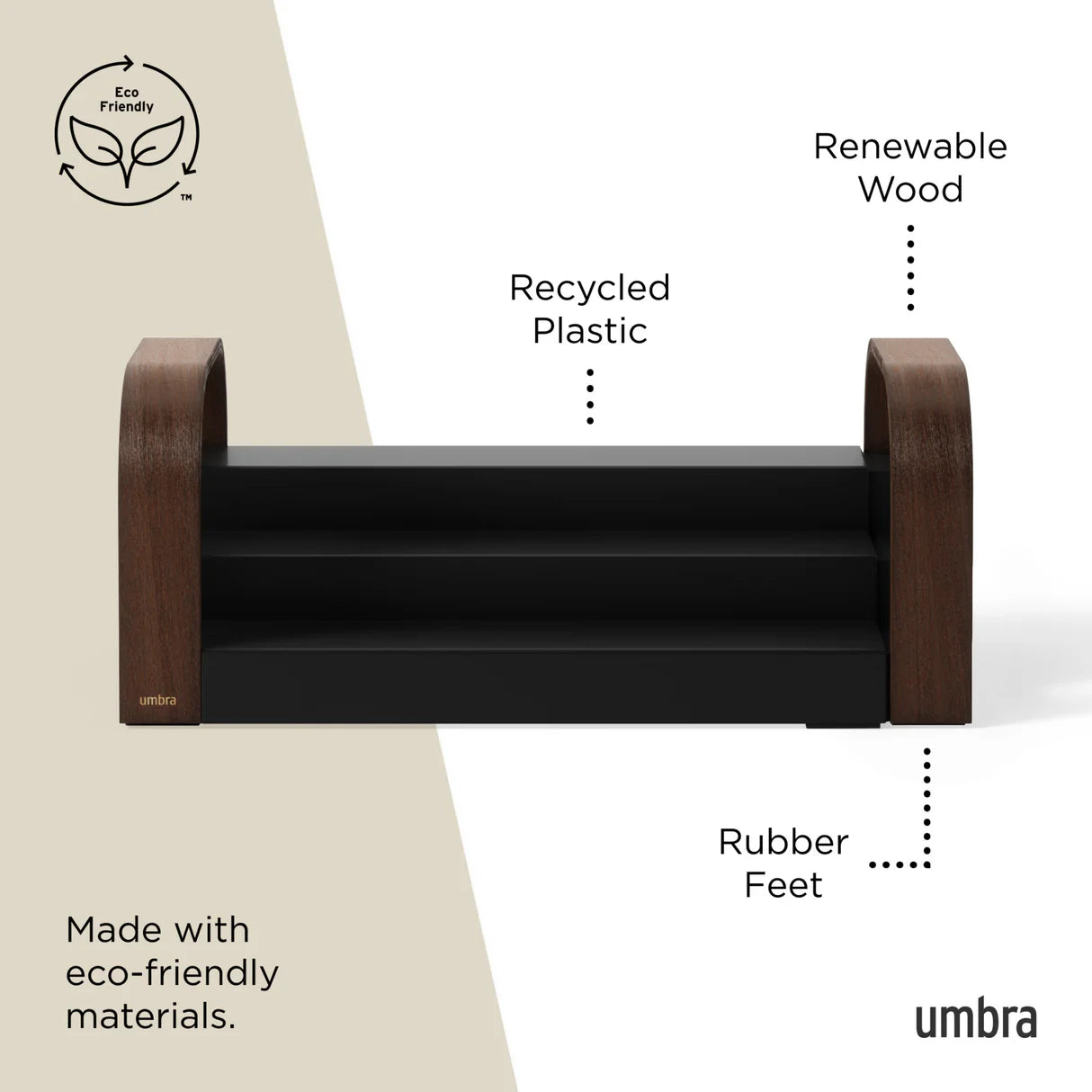 Bellwood 3-Tier Spice Shelf-Walnut & Black