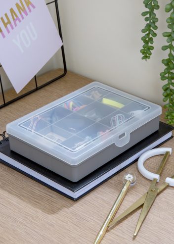 2.03 Organiser Box 19cm 12 Divisions-Grey