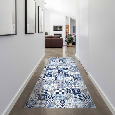 Blue and Grey Pattern Mat
