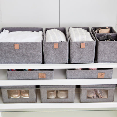 Fabric Wardrobe Organiser - Set of 5 - Cream
