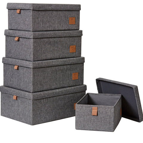 Storage Box With Lid - Grey With Whale