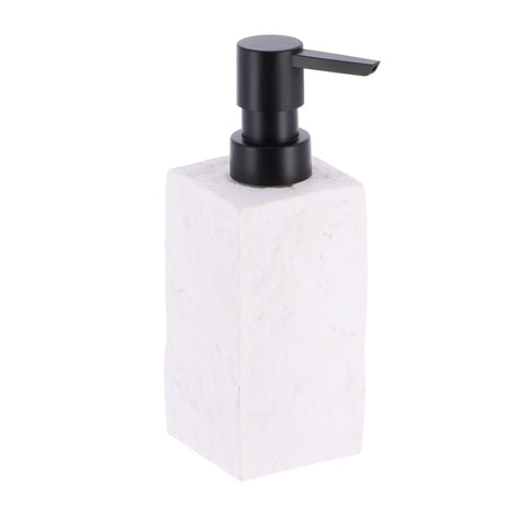 Square Polyresin Tumbler Stone Effect - White