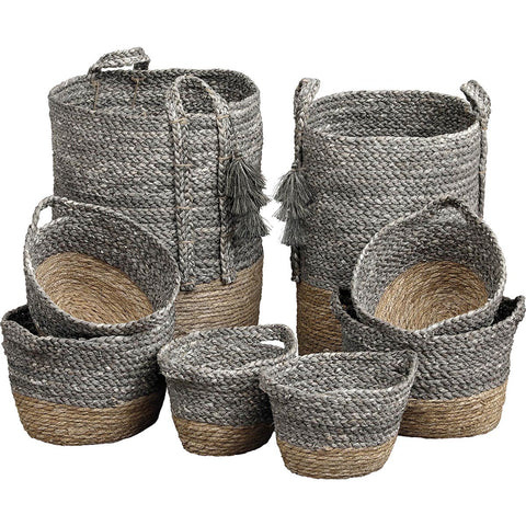 Cotton & Seagrass Laundry Basket - Natural/White - Various Sizes